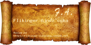 Flikinger Ajnácska névjegykártya